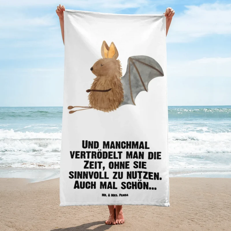 XL Badehandtuch Fledermaus Sitzen