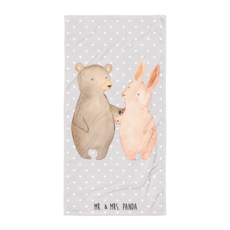 XL Badehandtuch Bär und Hase Umarmen