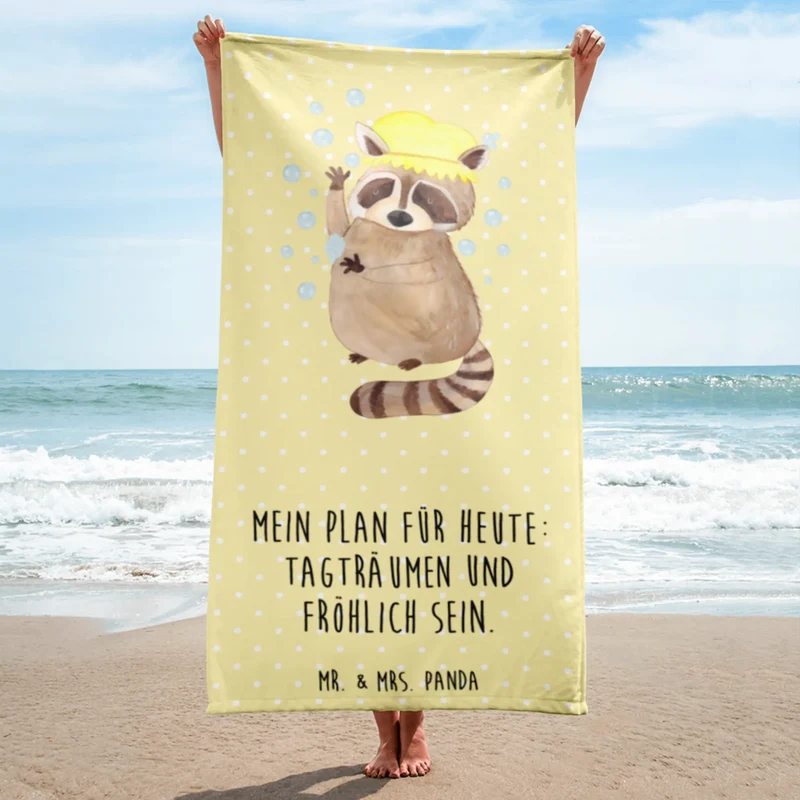 XL Badehandtuch Waschbär