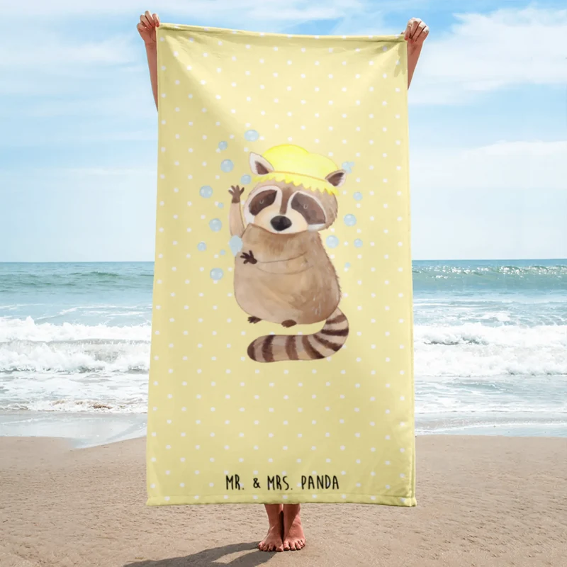 XL Badehandtuch Waschbär