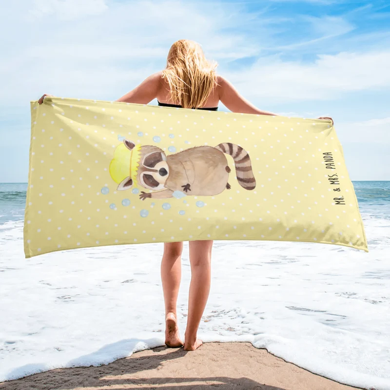 XL Badehandtuch Waschbär