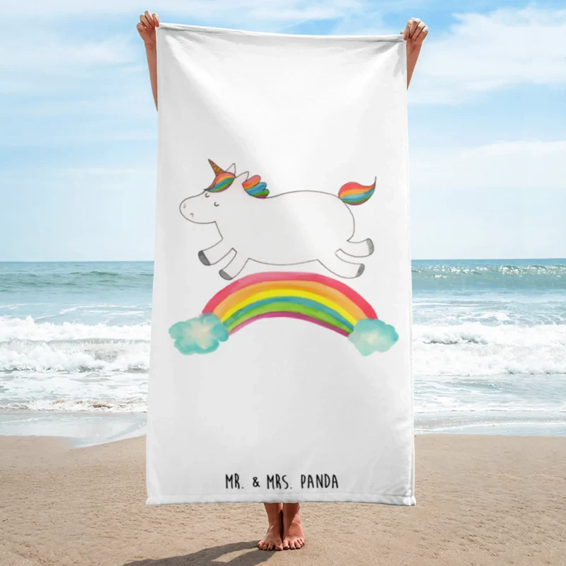 XL Badehandtuch Einhorn Regenbogen