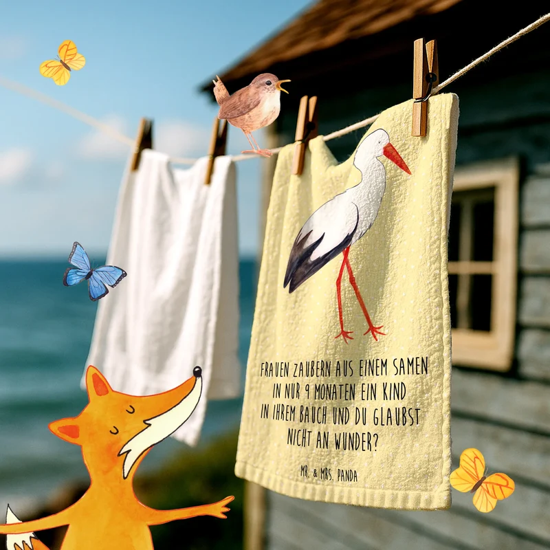 Gästehandtuch Storch