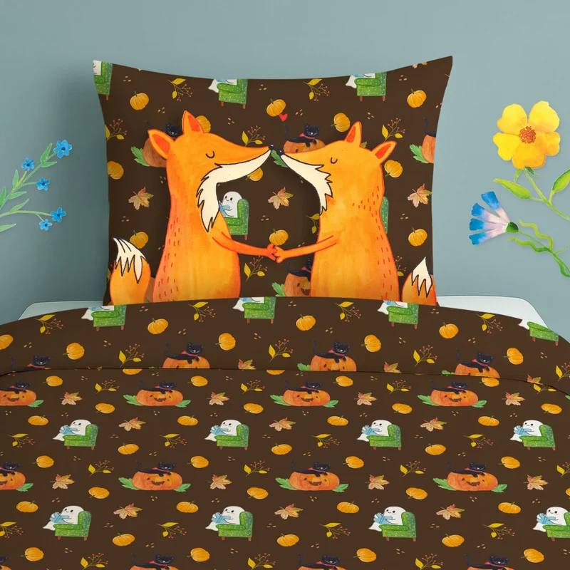 Bettwäsche Herbst Halloween Muster