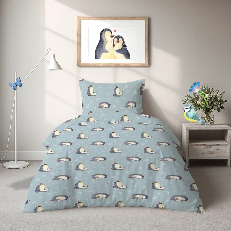Bettwäsche Pinguin Yoga Muster