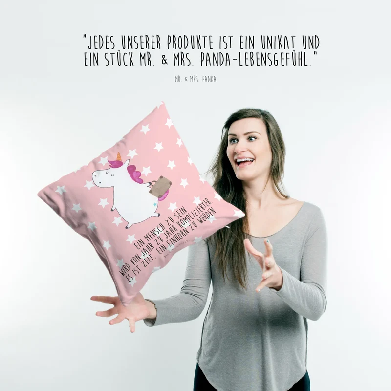 40x40 Kissen Einhorn Koffer