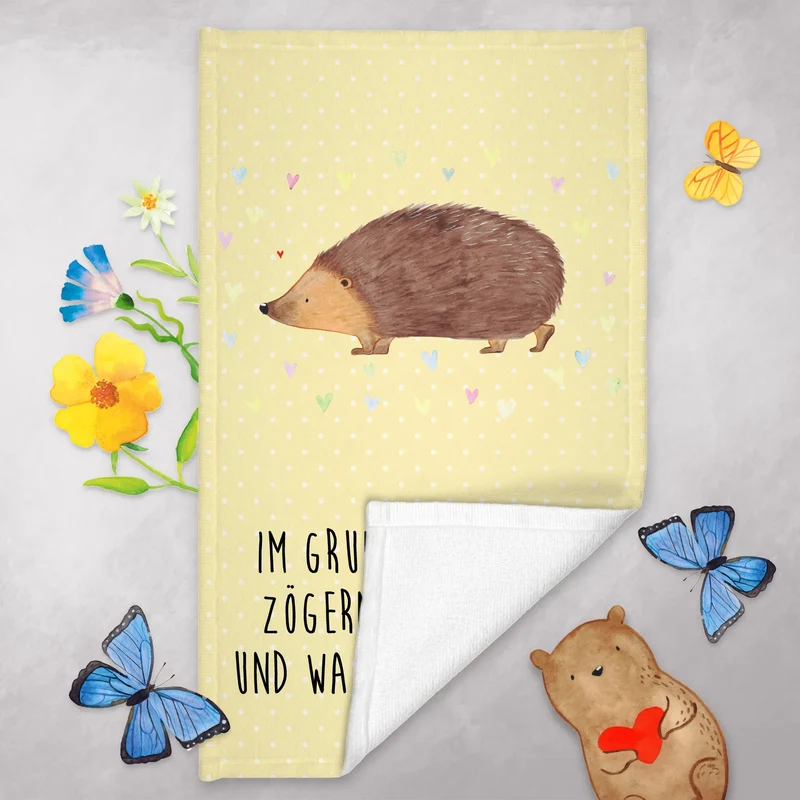 Gästehandtuch Igel Herzen