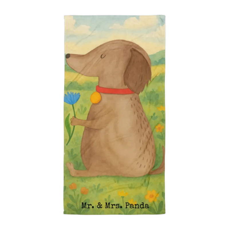 XL Badehandtuch Hund Blume Design