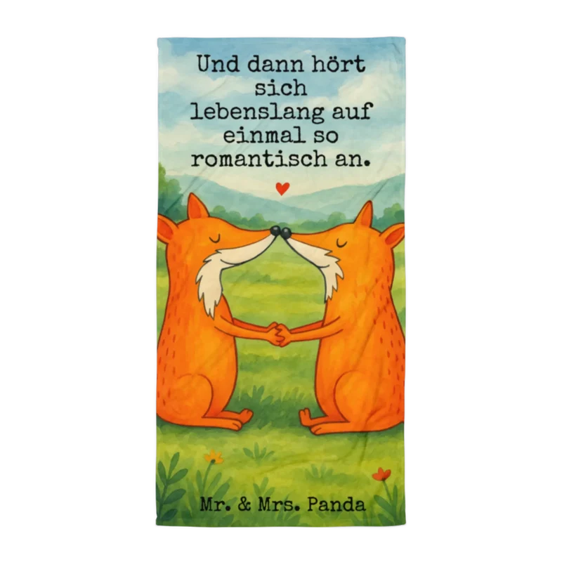 XL Badehandtuch Füchse Liebe Design