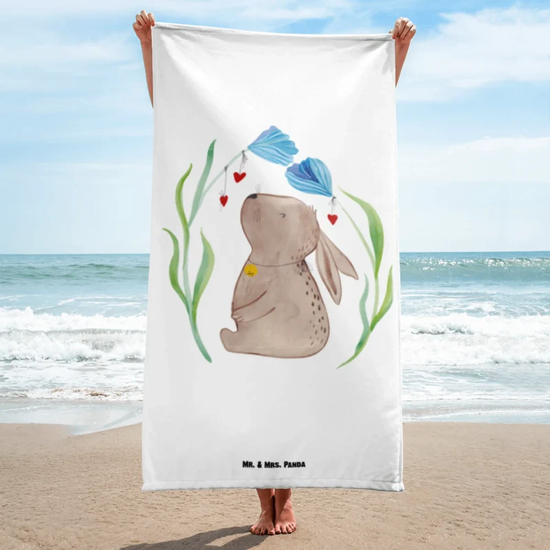 XL Badehandtuch Hase Blume