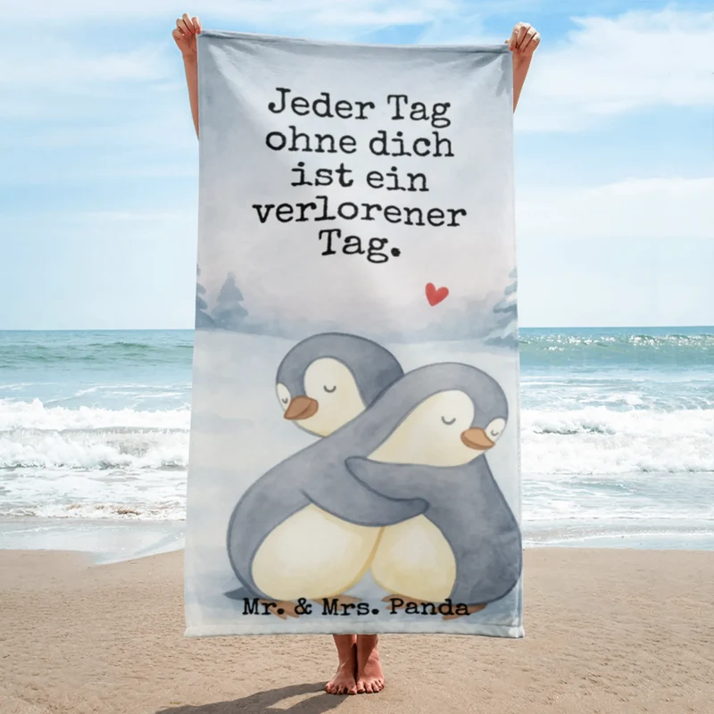 XL Badehandtuch Pinguine Kuscheln Design