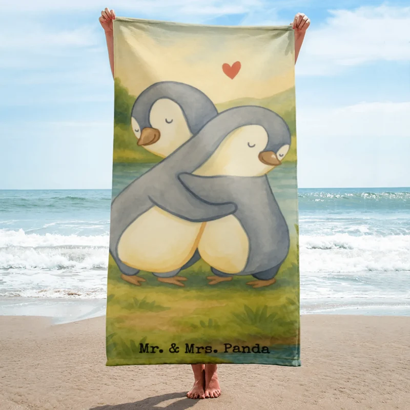 XL Badehandtuch Pinguine Kuscheln Design