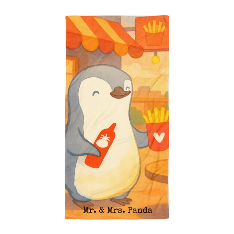 XL Badehandtuch Pinguin Pommes Design