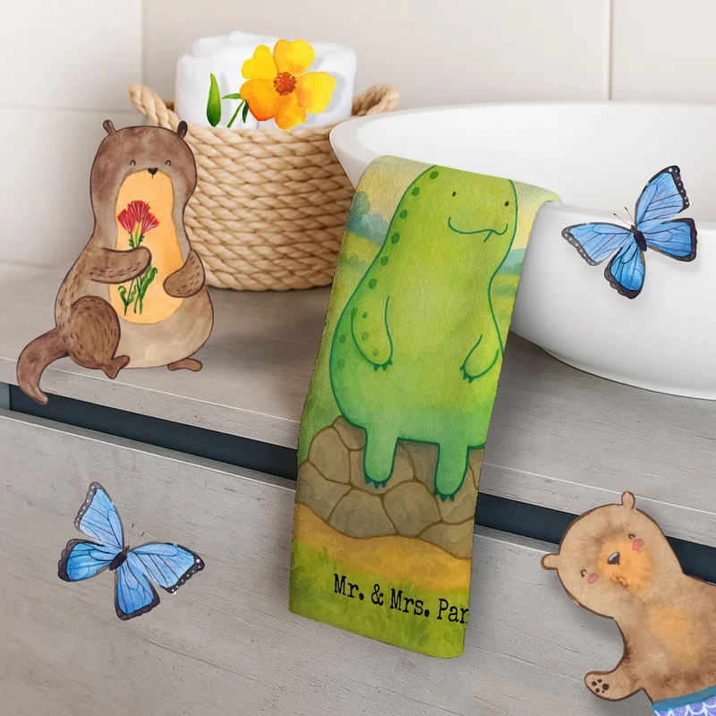Gästehandtuch Schildkröte Pause Design