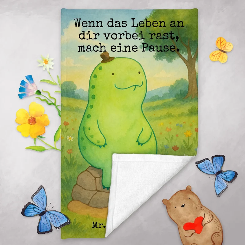 Gästehandtuch Schildkröte Pause Design
