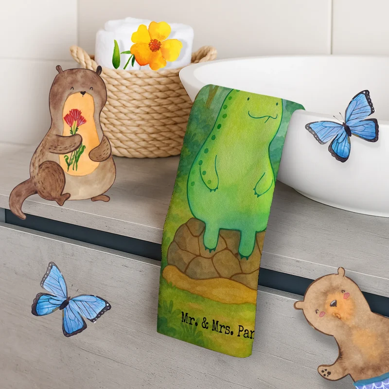 Gästehandtuch Schildkröte Pause Design