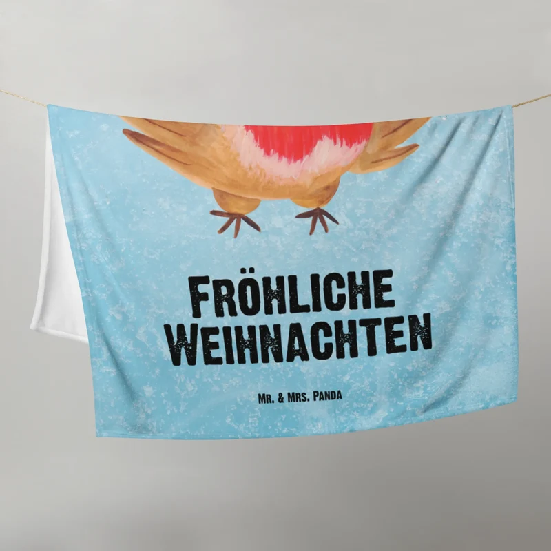 Babydecke Rotkehlchen Weihnachten