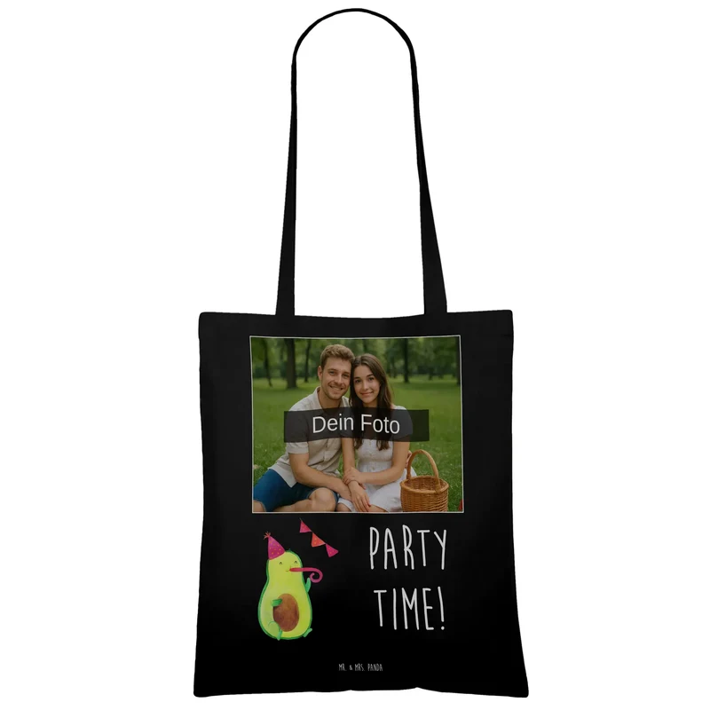 Personalisierte Foto Tragetasche Avocado Party Zeit