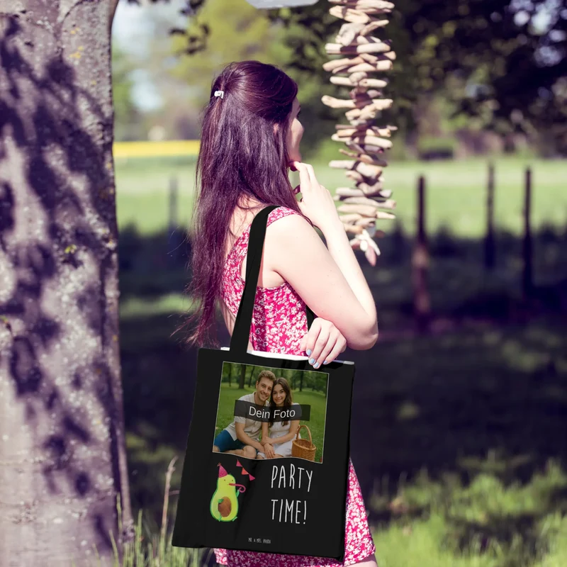 Personalisierte Foto Tragetasche Avocado Party Zeit
