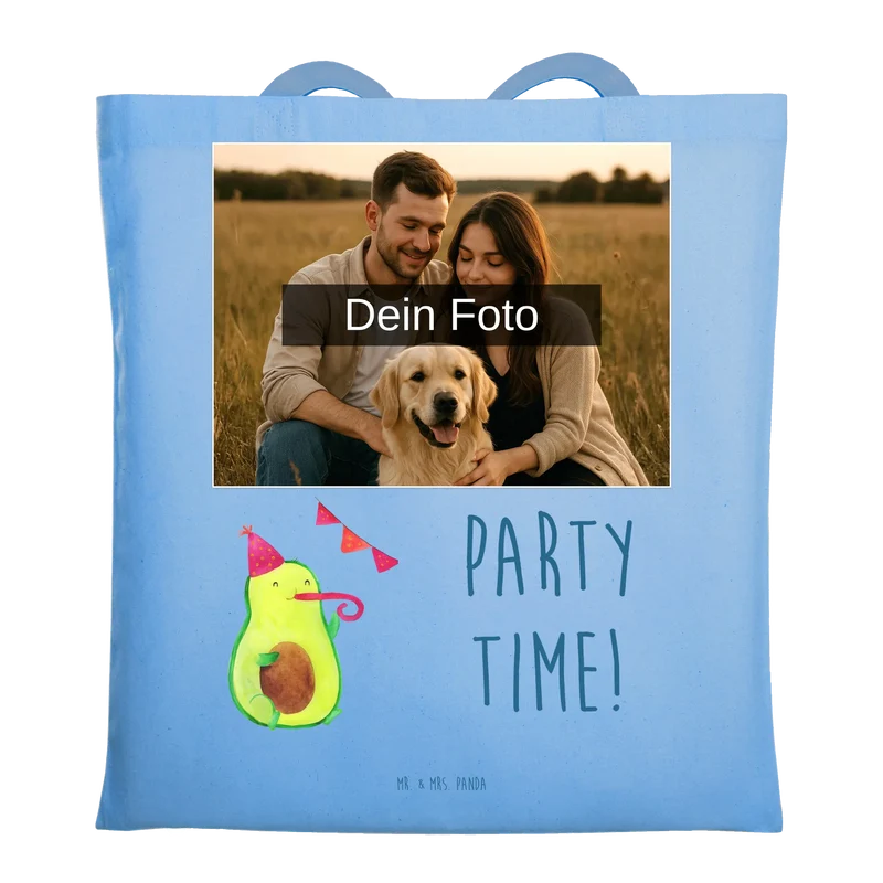 Personalisierte Foto Tragetasche Avocado Party Zeit