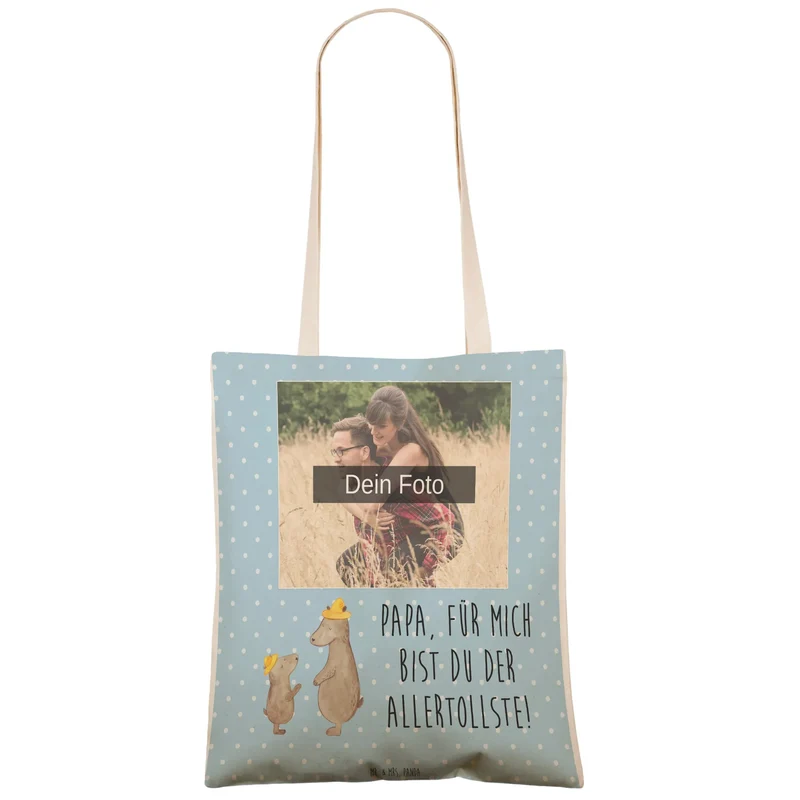 Personalisierte Foto Einkaufstasche Bären mit Hut
