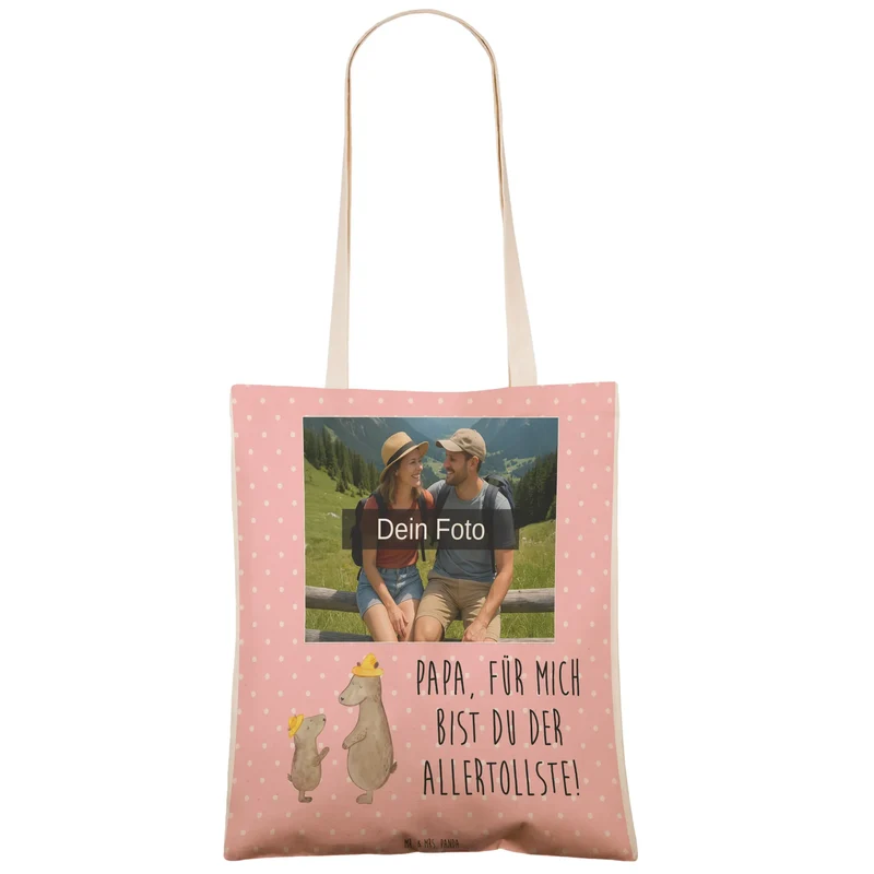 Personalisierte Foto Einkaufstasche Bären mit Hut