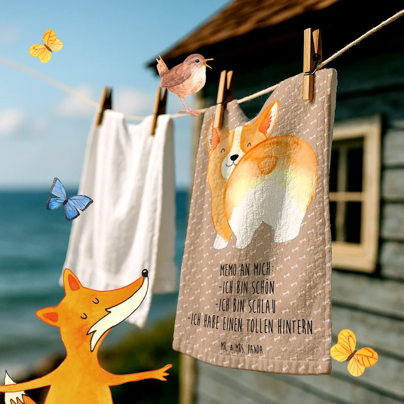 Gästehandtuch Corgi Po