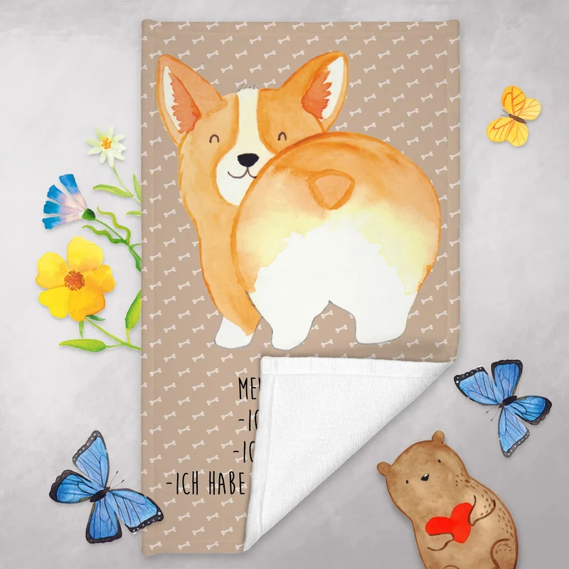 Gästehandtuch Corgi Po
