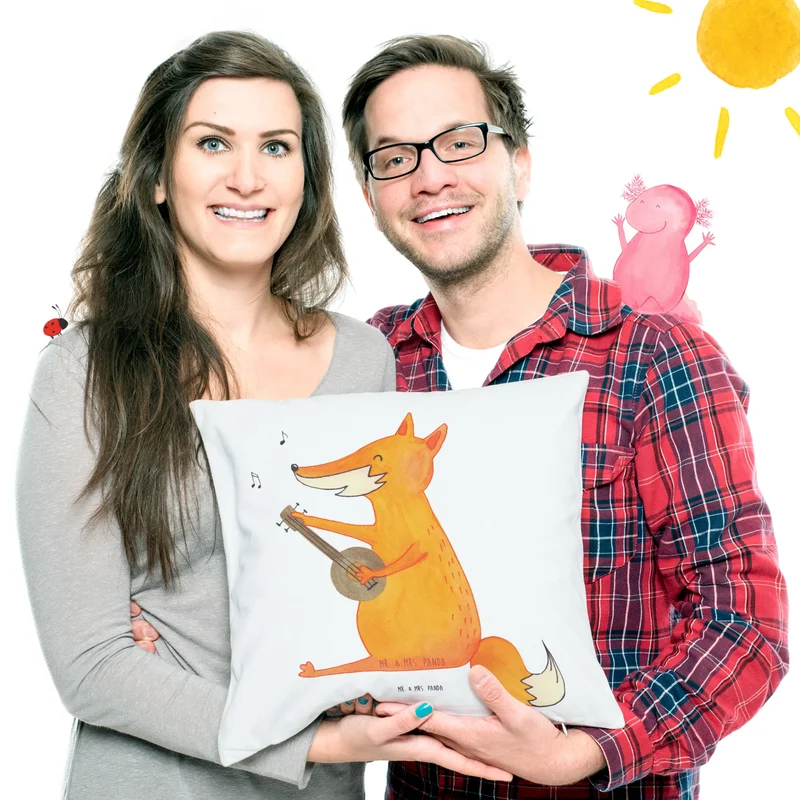 40x40 Kissen Fuchs Gitarre
