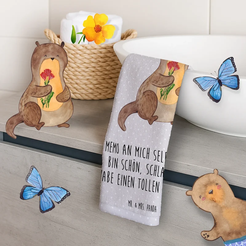 Gästehandtuch Otter Blumenstrauß