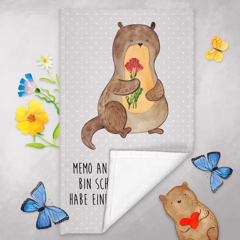 Gästehandtuch Otter Blumenstrauß