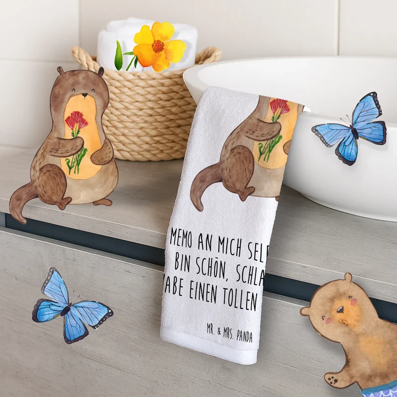Gästehandtuch Otter Blumenstrauß