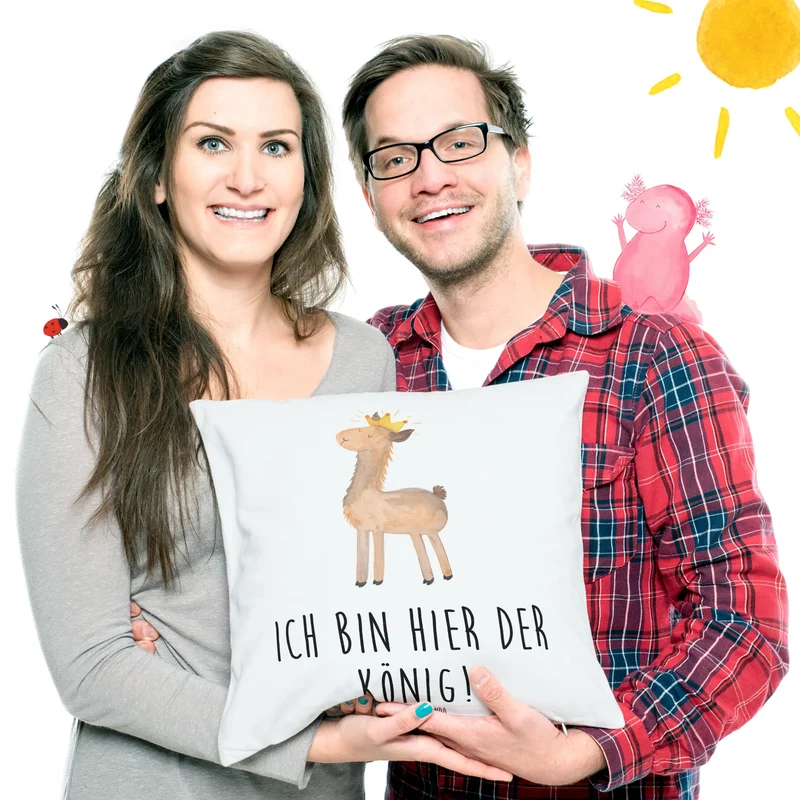40x40 Kissen Lama König