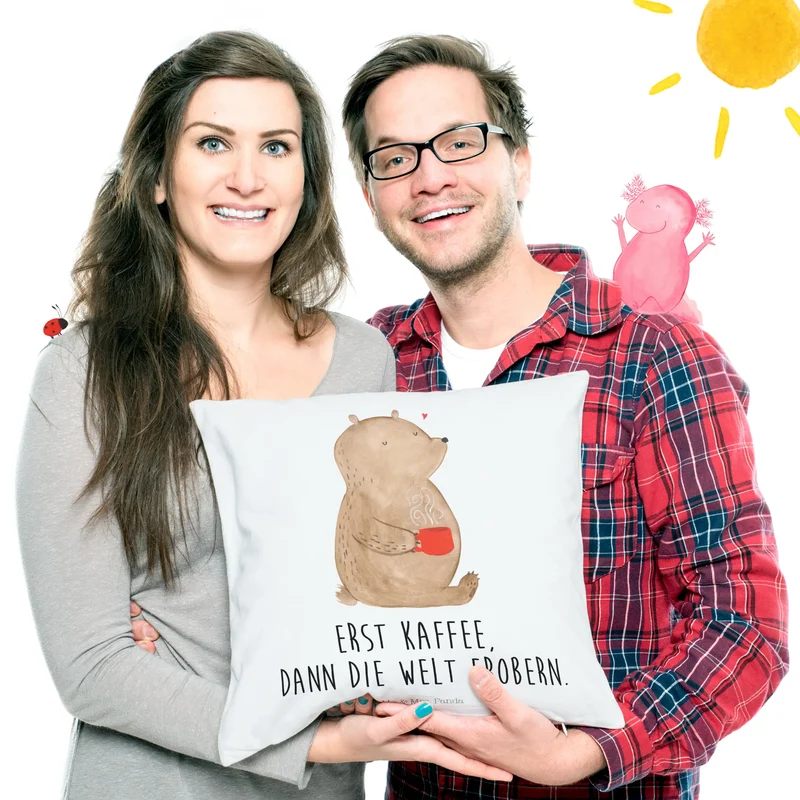 40x40 Kissen Bär Kaffee