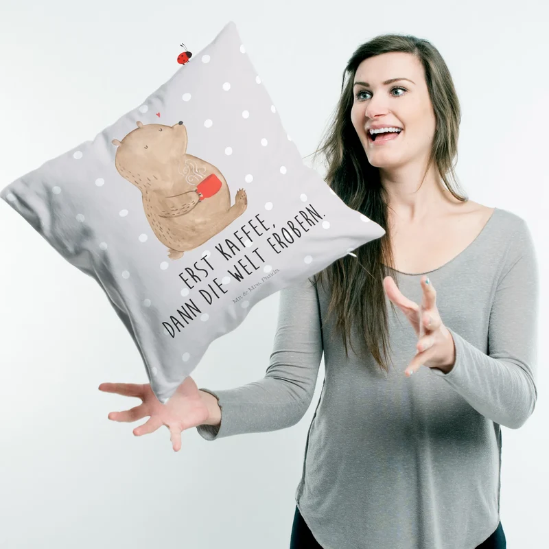 40x40 Kissen Bär Kaffee