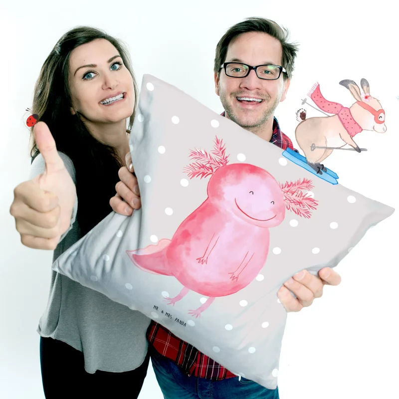 40x40 Kissen Axolotl Glücklich