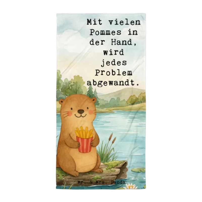 XL Badehandtuch Otter See Pommes Design