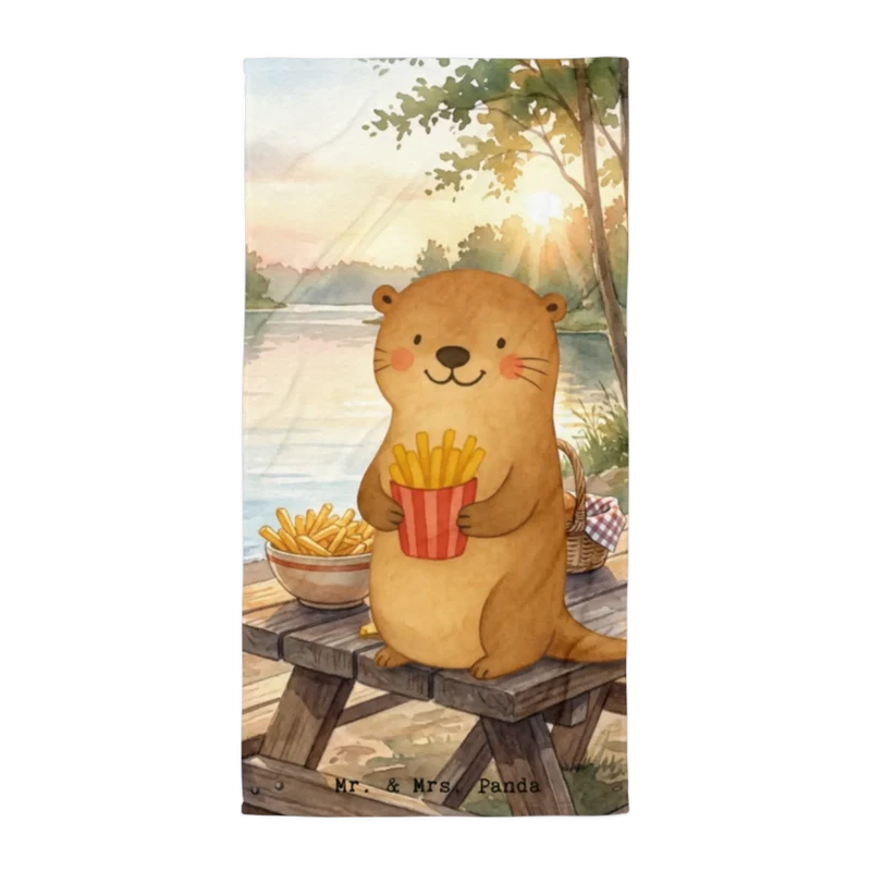 XL Badehandtuch Otter See Pommes Design