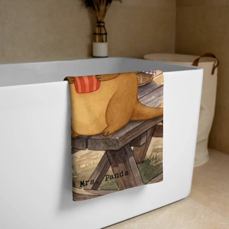 XL Badehandtuch Otter See Pommes Design