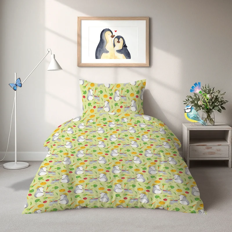 Bettwäsche Pinguin Gartenarbeit Muster
