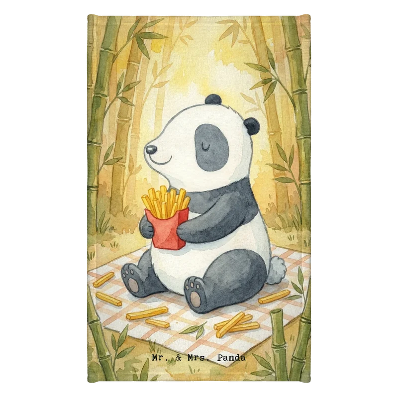 Gästehandtuch Panda beflügelt Pommes Design