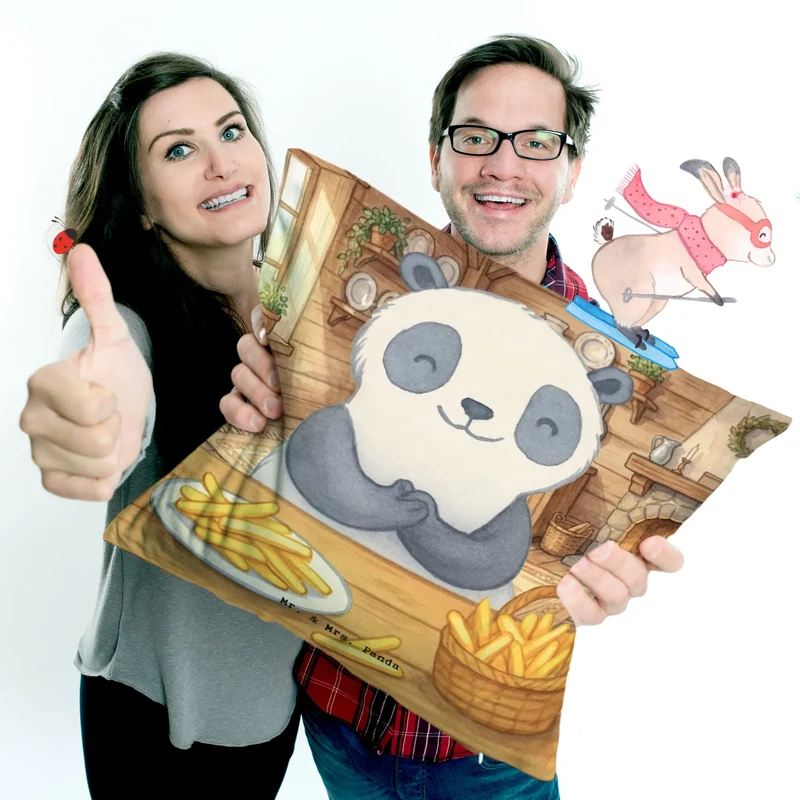 40x40 Kissen Panda Pommes Gebet Design