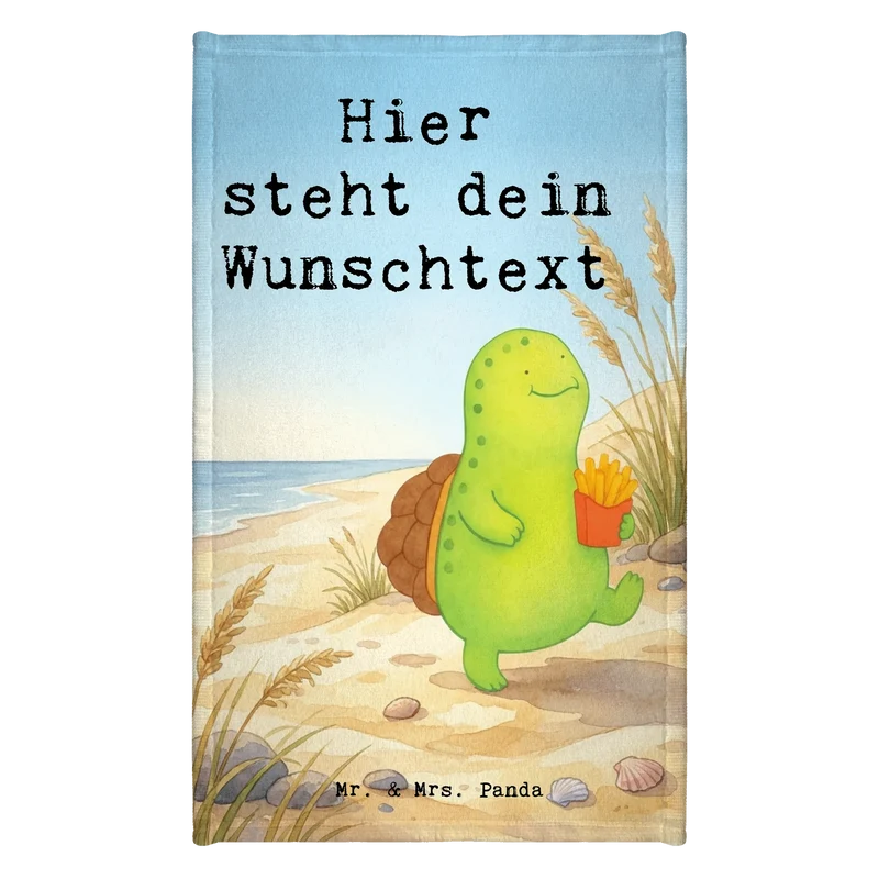 Personalisiertes Gästehandtuch Schildkröte Pommes Design