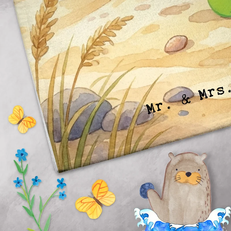 Personalisiertes Gästehandtuch Schildkröte Pommes Design