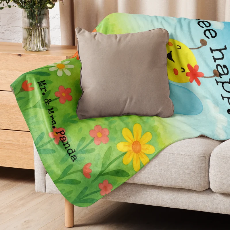 Sherpa Kuscheldecke Biene Happy Design
