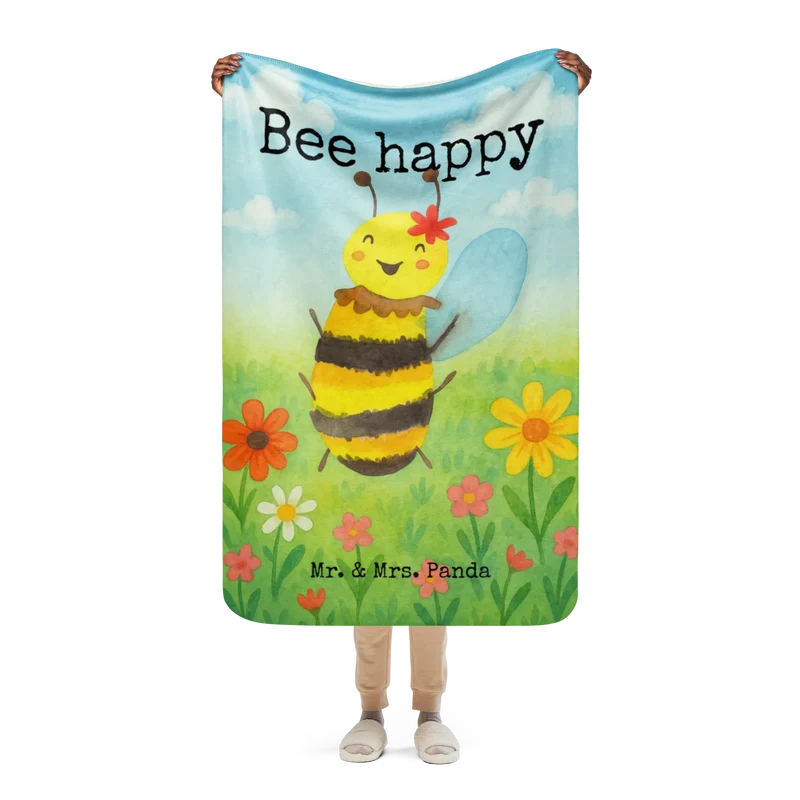 Sherpa Kuscheldecke Biene Happy Design