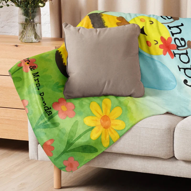 Sherpa Kuscheldecke Biene Happy Design