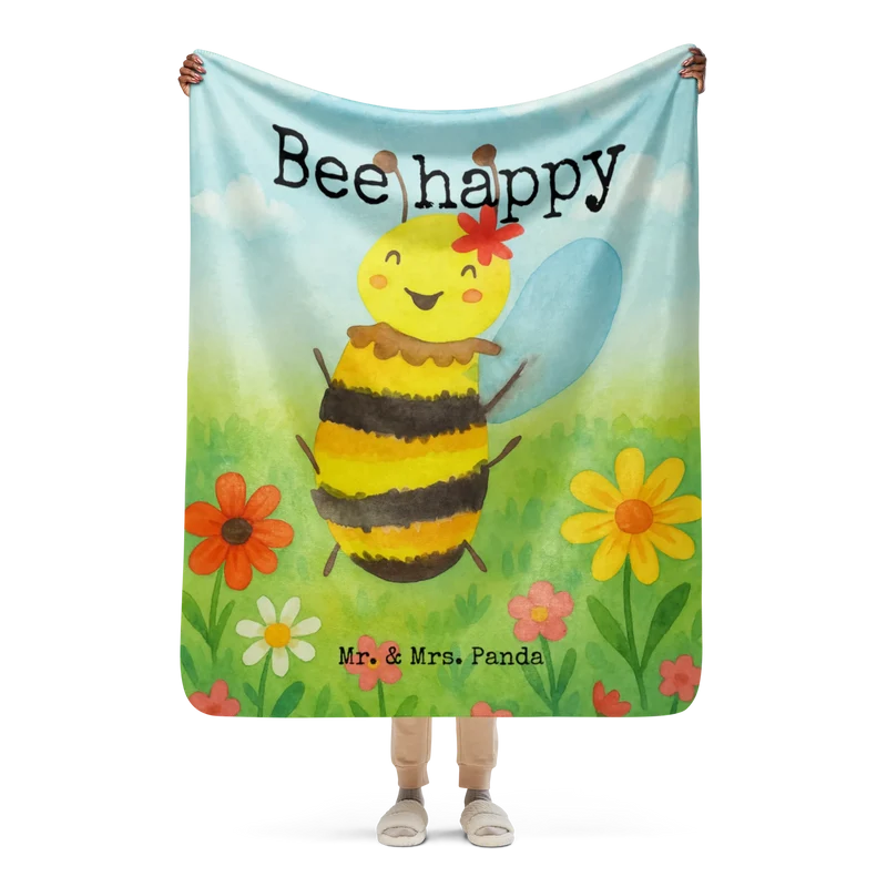 Sherpa Kuscheldecke Biene Happy Design