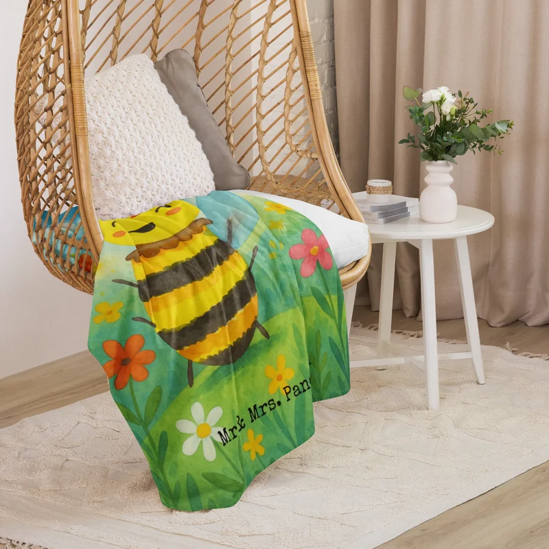 Sherpa Kuscheldecke Biene Happy Design