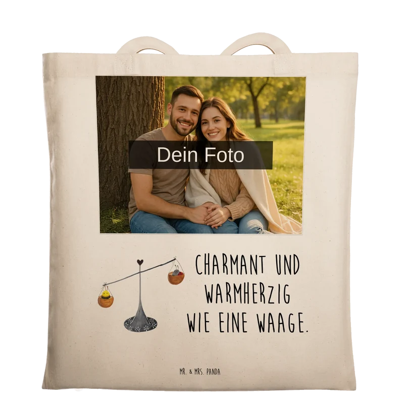Personalisierte Foto Tragetasche Sternzeichen Waage